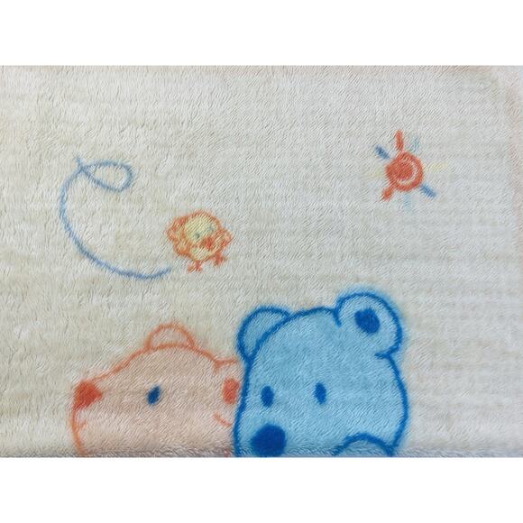 VTG Child of Mine Baby Blanket Yellow Blue Teddy 2 Bear Bird Sun Plush Throw Sof - Picture 10 of 16